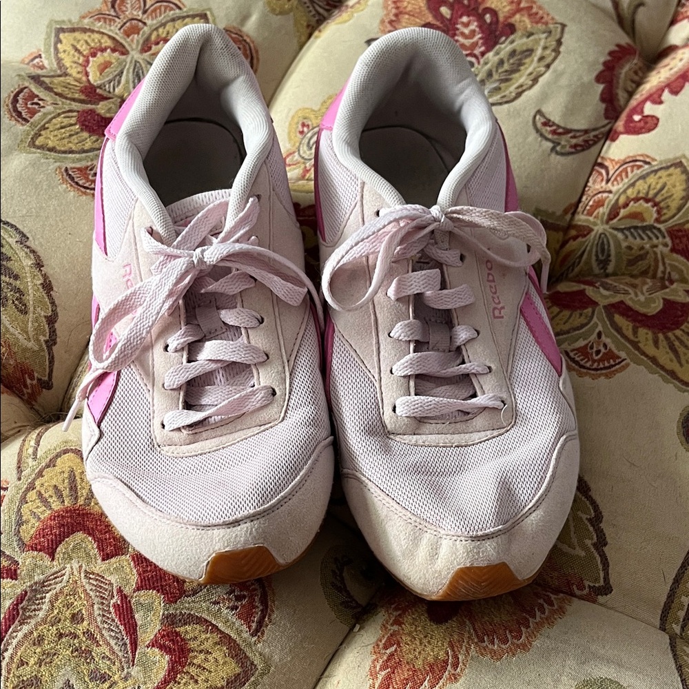 Reebok Women's Pink and White Sneakers